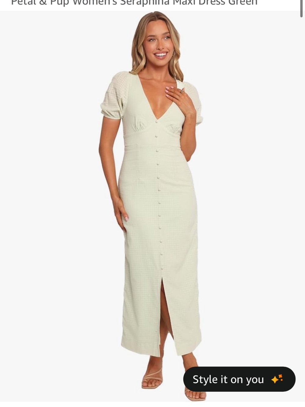 Petal & Pup Seraphina Maxi Dress in Pale Green